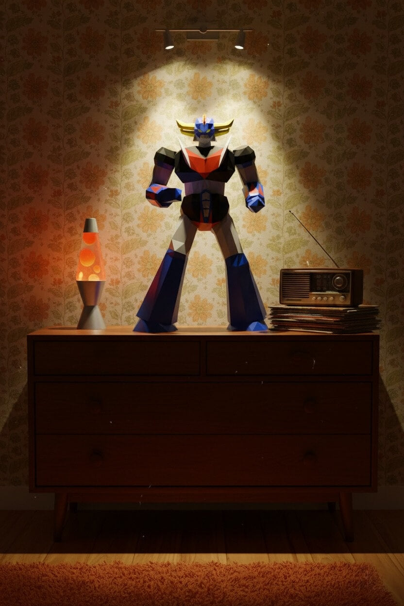 Papercraft Goldorak géométrique à monter – Vue principale