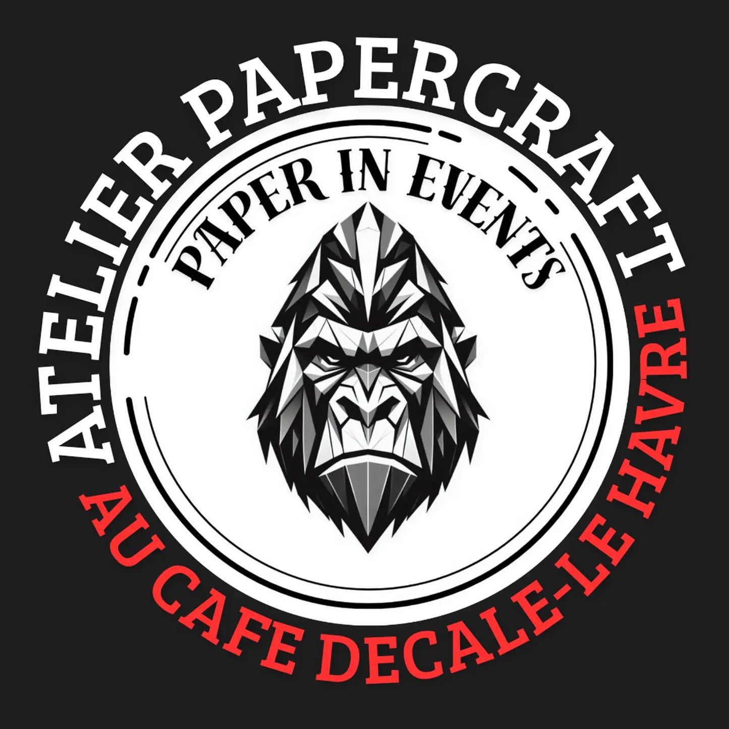 logo atelier papercraft paper in events au décalé café au havre