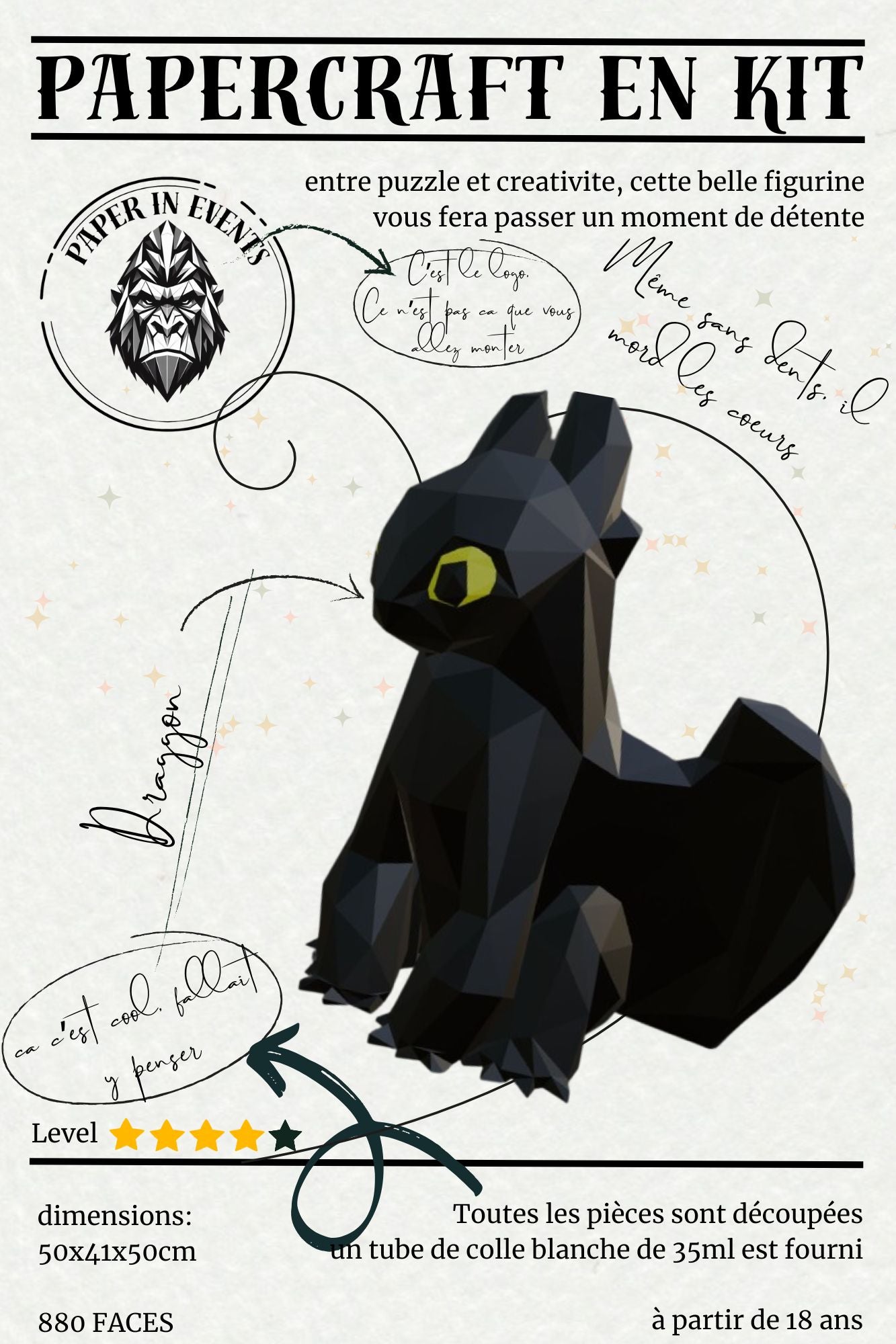 Papercraft Krokmou – kit 3D en papier à monter