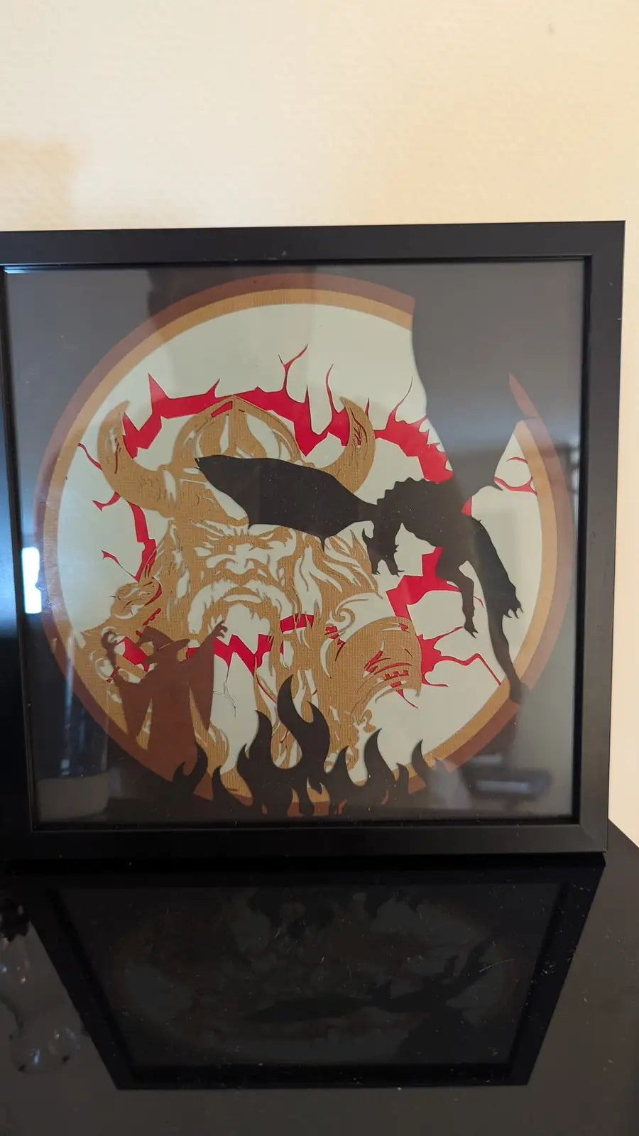 Cadre papercut Donjons et Dragons – décoration murale en papier découpé