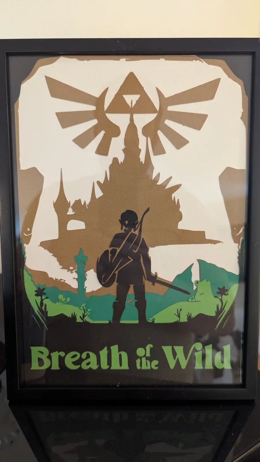 Cadre papercut Zelda Breath of the Wild – décoration murale en papier découpé