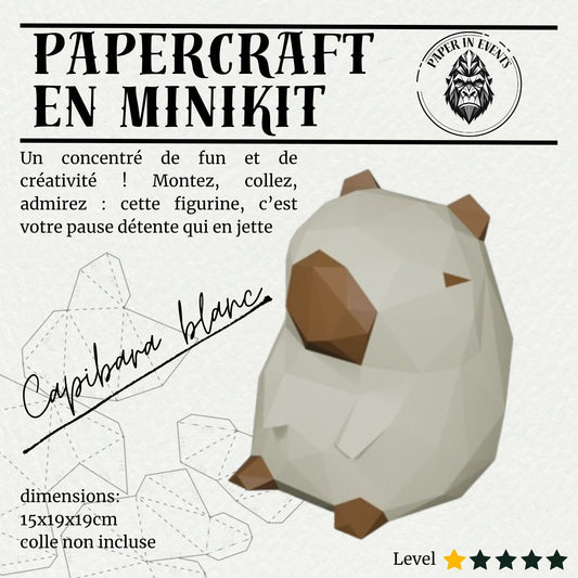 Papercraft capibara – kit 3D en papier à monter