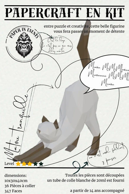 Kit DIY chat - papercraft à assembler