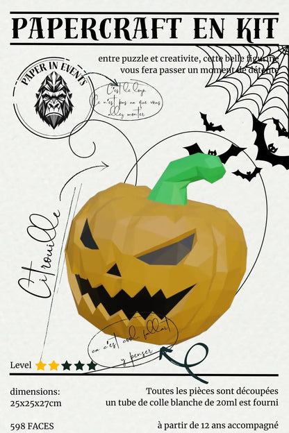 kit papercraft origami citrouille halloween
