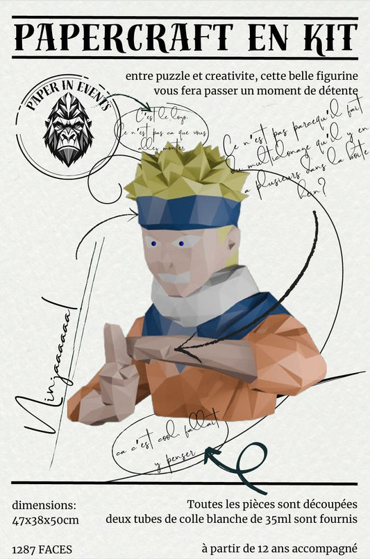 Papercraft Naruto en papier – figurine 3D à monter soi-même