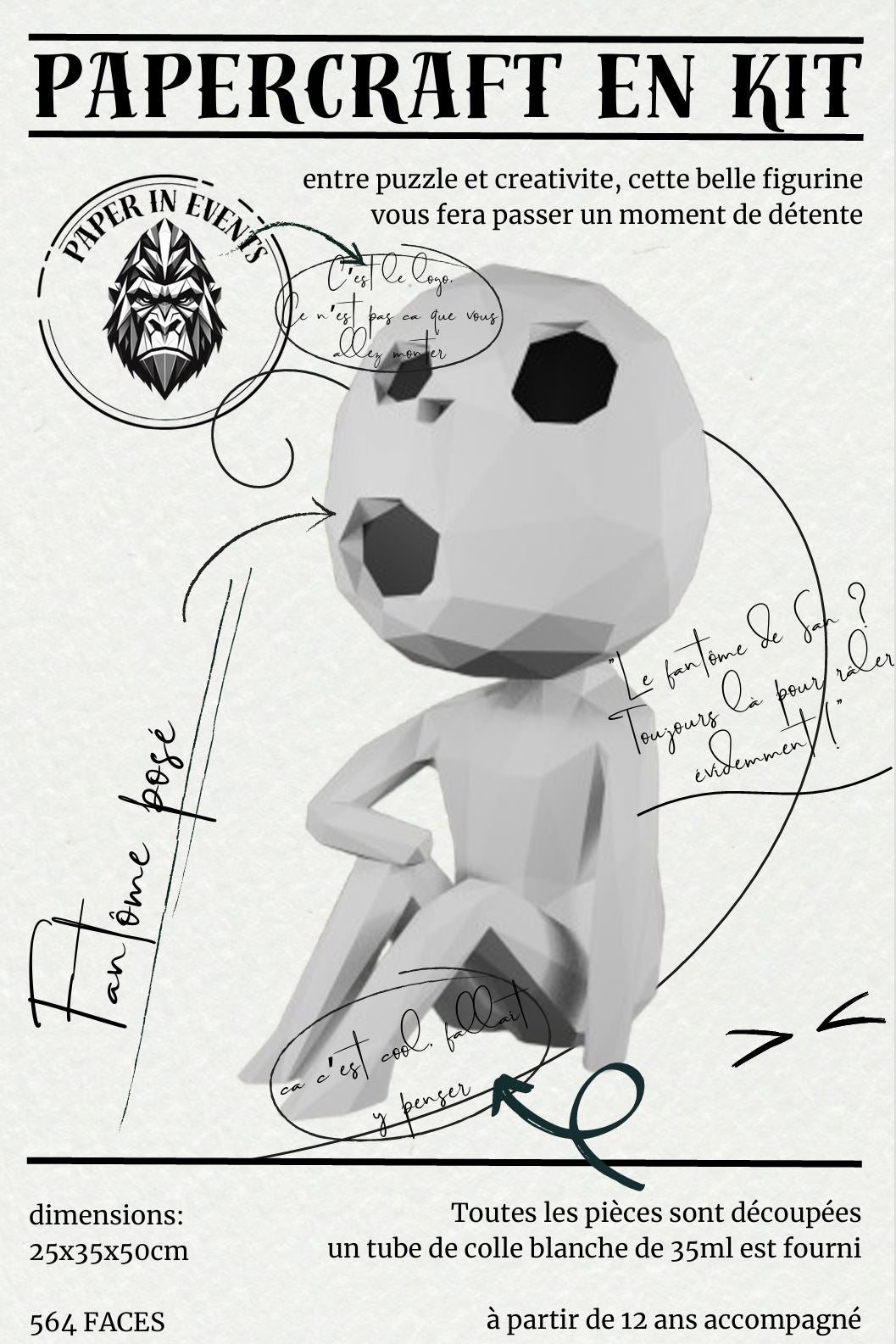 Papercraft Kodama – kit 3D en papier à monter