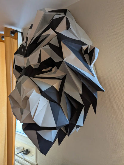 Décoration murale papercraft tête de gorille – kit papier 3D à fabriquer