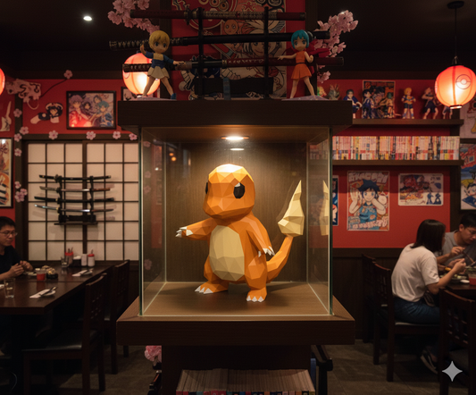 mise en situation salameche charmander papercraft