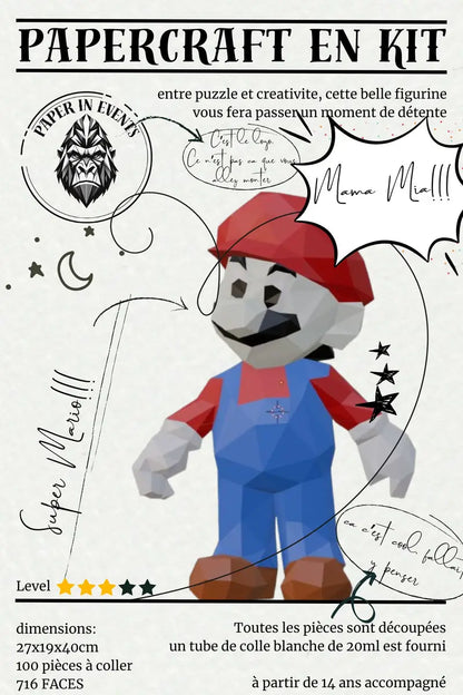 kit papercraft incluant piece decoupe et colle. kit origami