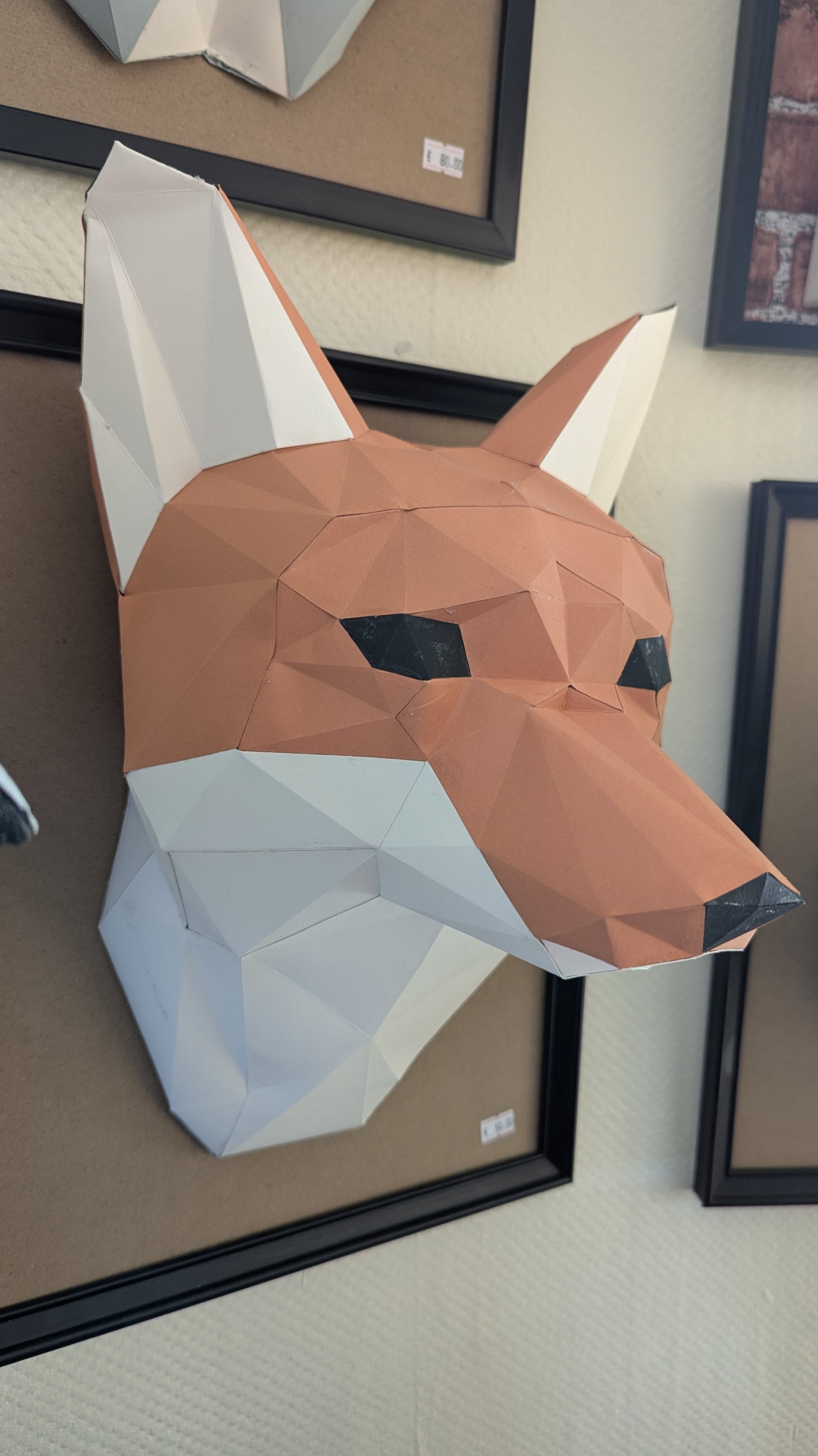 Papercraft tête de renard en papier 3D – décoration murale à assembler