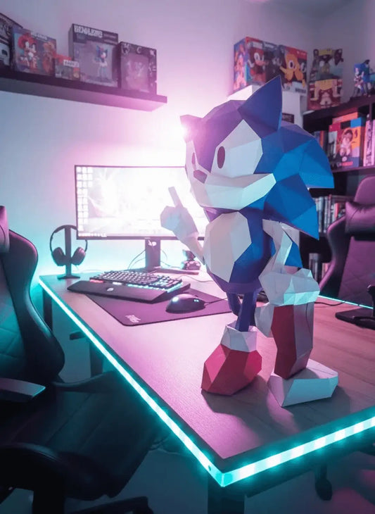 PAPERCRAFT SONIC ORIGAMI QUI POSE