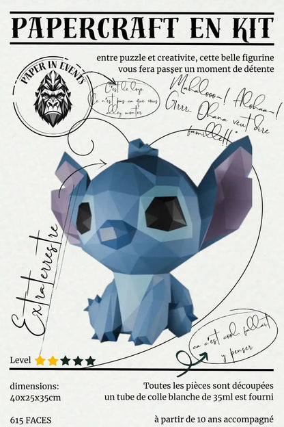 Papercraft Stitch – kit 3D en papier à monter