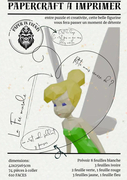 fée clochette a télécharger, imprimer découper et monter