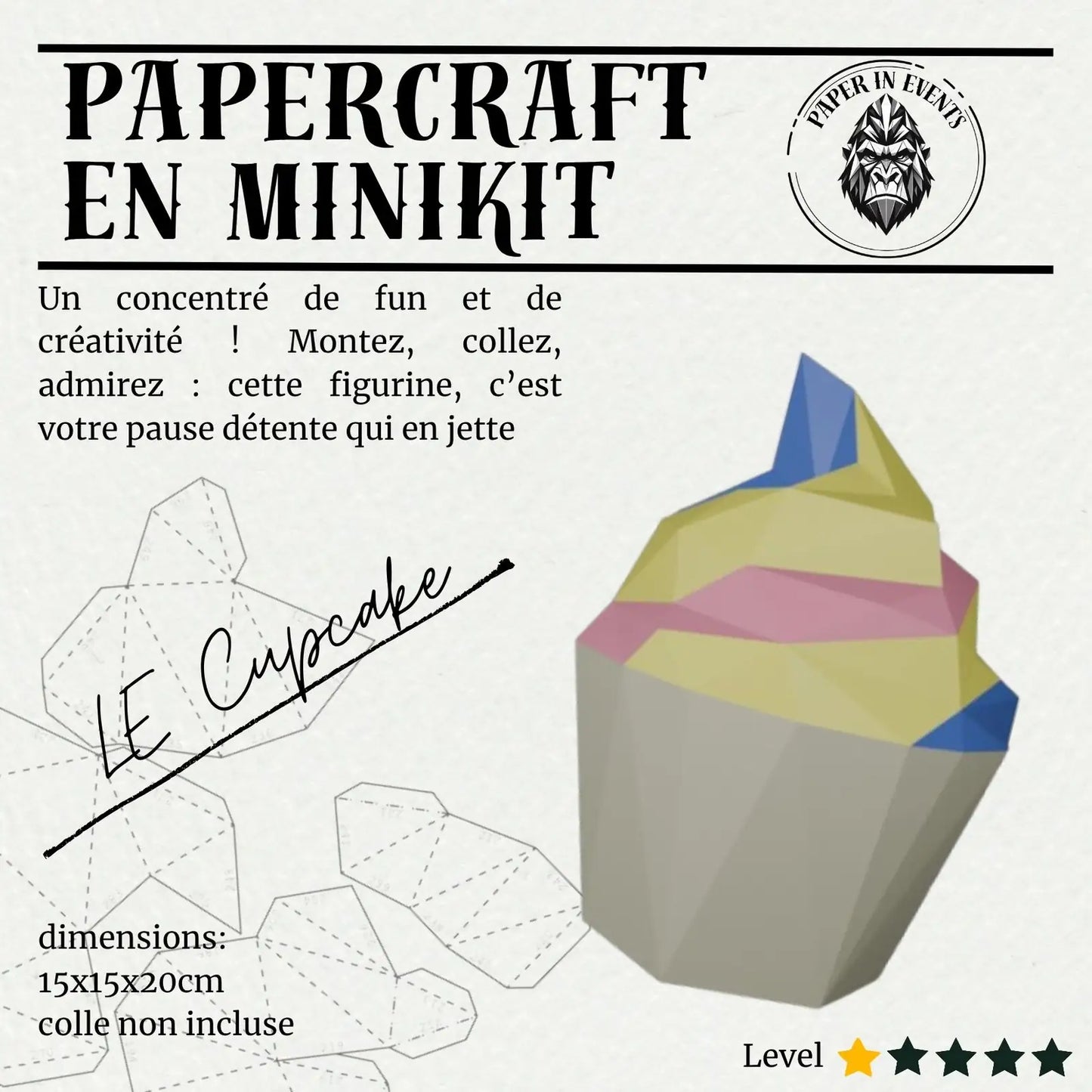 Papercraft cupcake – MiniKit 3D en papier à monter