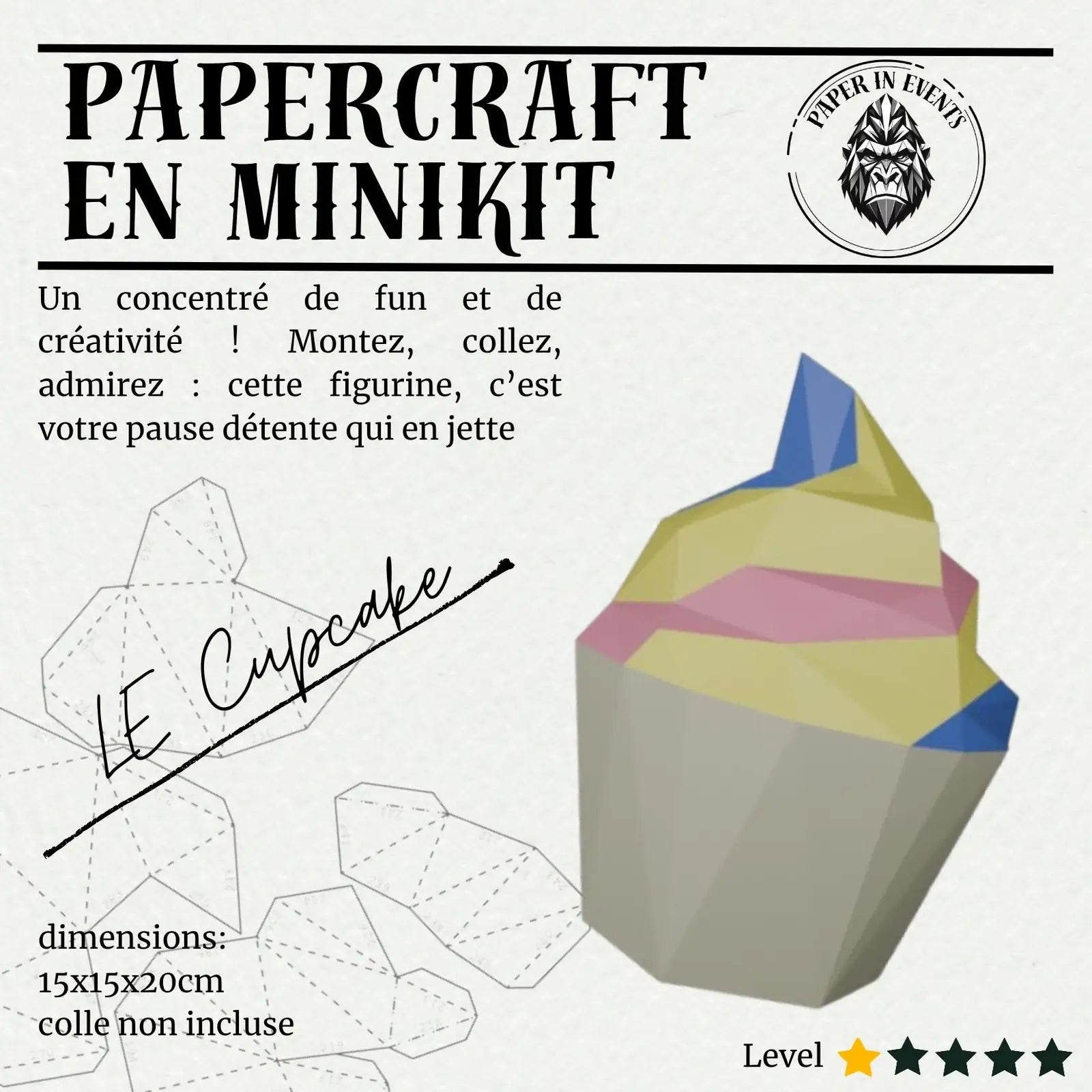 Papercraft cupcake – MiniKit 3D en papier à monter