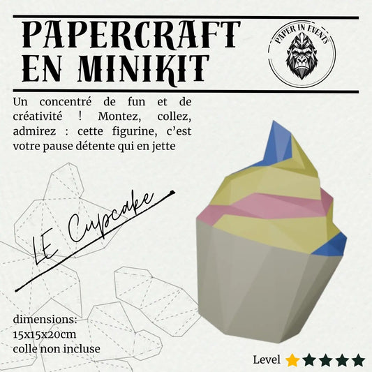 Papercraft cupcake – MiniKit 3D en papier à monter