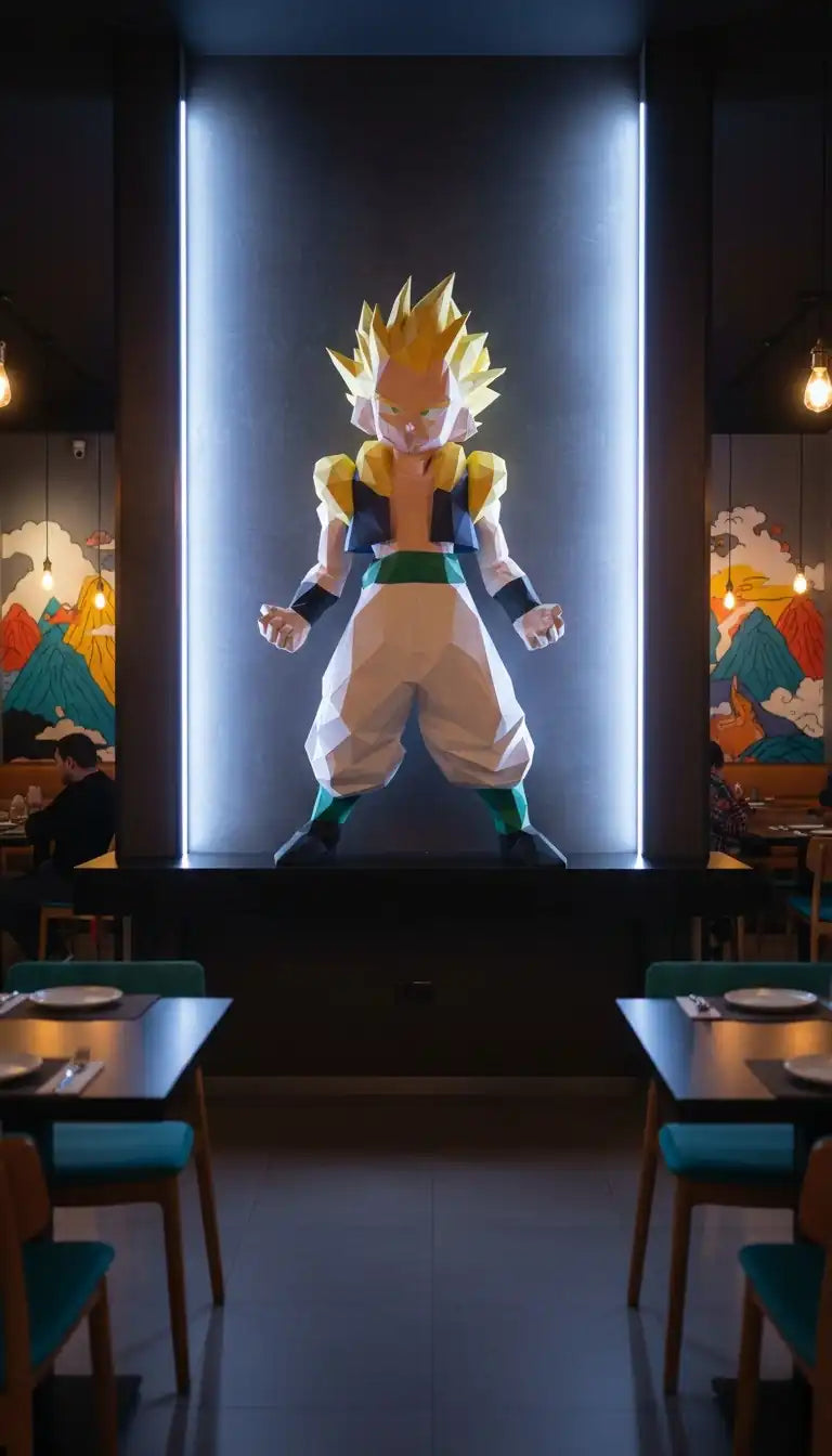 gotrunks dans un restaurant pour decoration papercraft origami