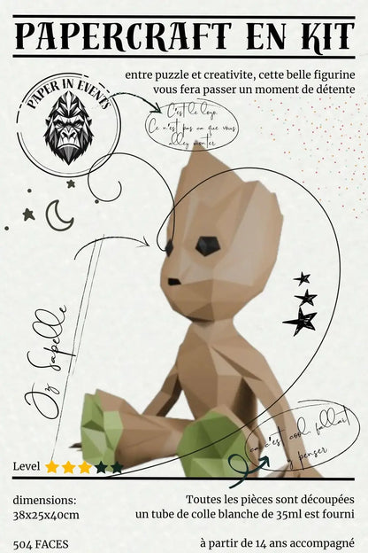 Papercraft Groot – kit 3D en papier à monter