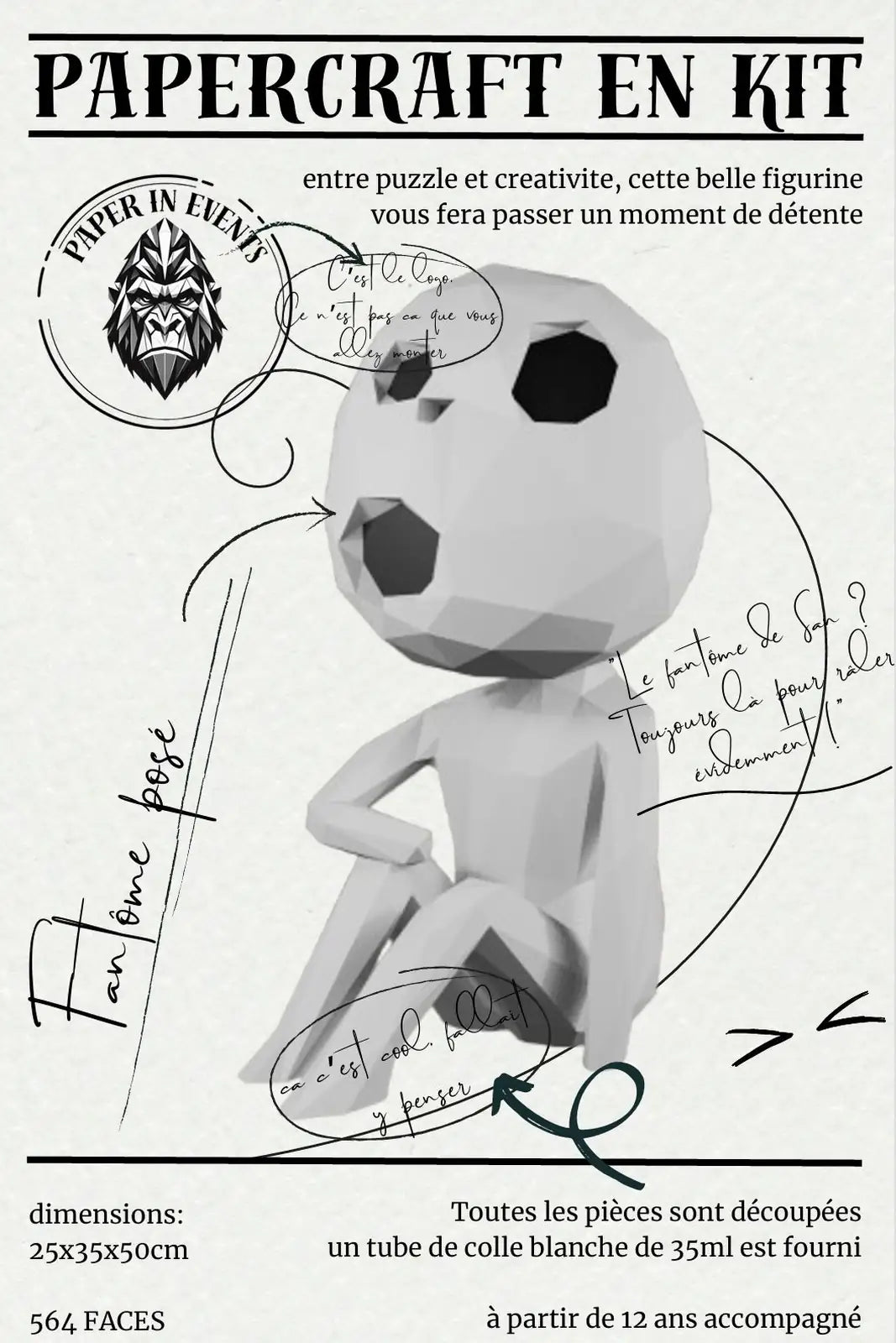 Papercraft Kodama – kit 3D en papier à monter