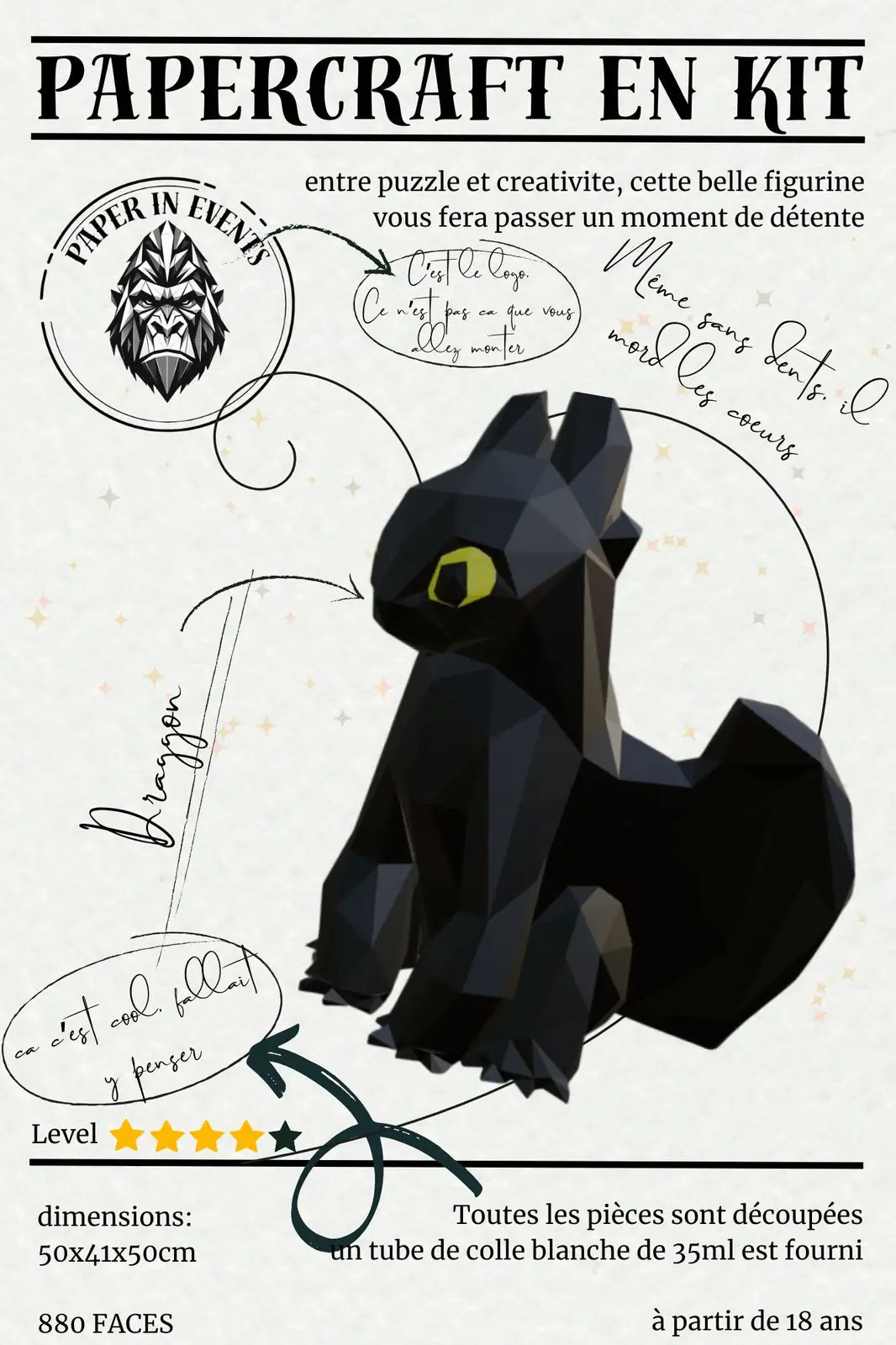 Papercraft Krokmou – kit 3D en papier à monter