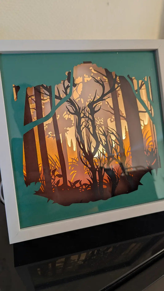 lightbox cerf foret inspiration allumé