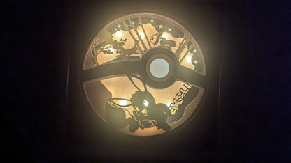 Cadre Pokémon Évoli en papier, création artisanale découpée