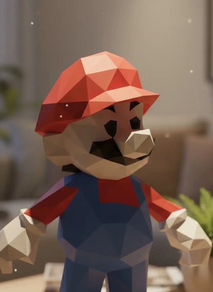zoom sur l'origami papercraft mario