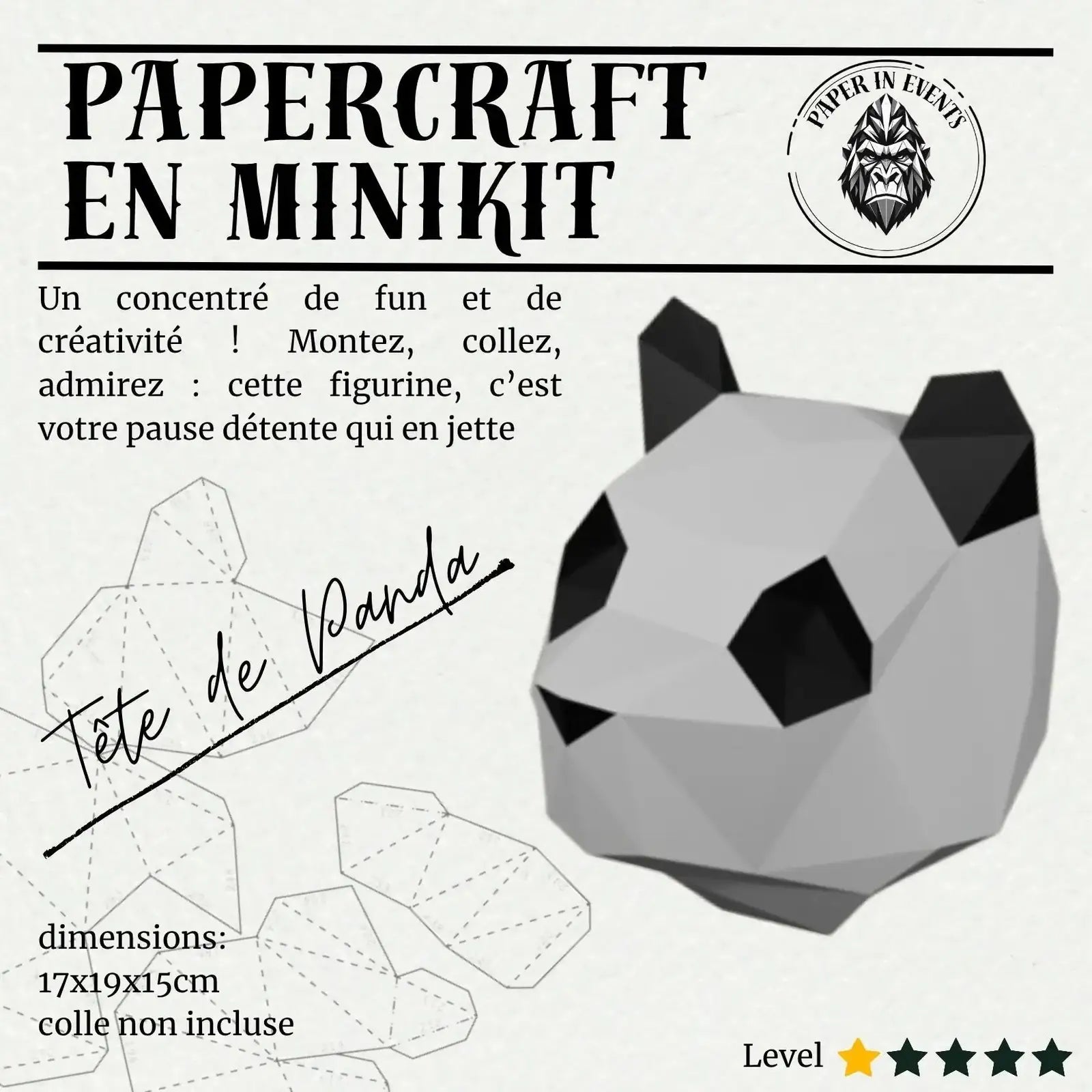 Papercraft panda – MiniKit 3D en papier à monter