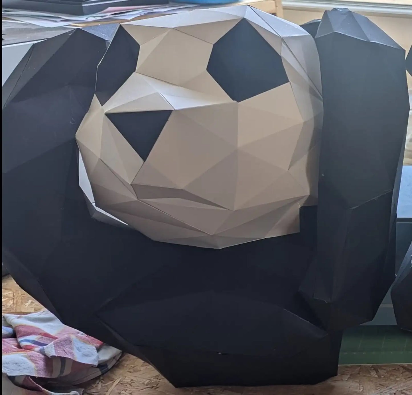 Figurines papercraft 3 pandas de la sagesse – sculpture en papier