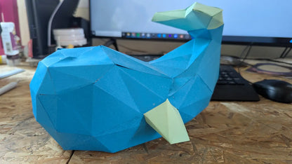 Papercraft baleine en papier 3D – figurine marine à assembler