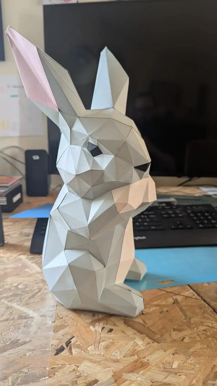 Papercraft lapin – décoration en papier 3D à assembler