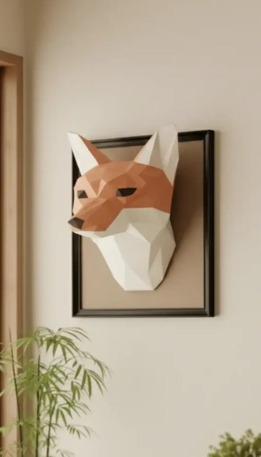tête de renard papercraft origami