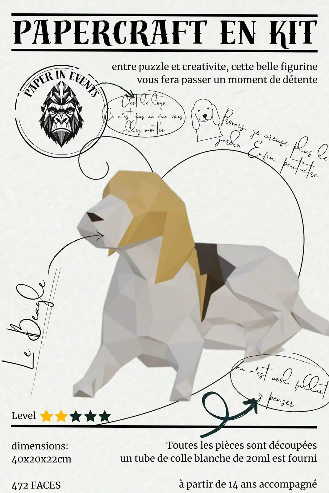 kit papercraft beagle