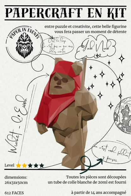Kit papercraft Ewok Wicket – Paper In Events