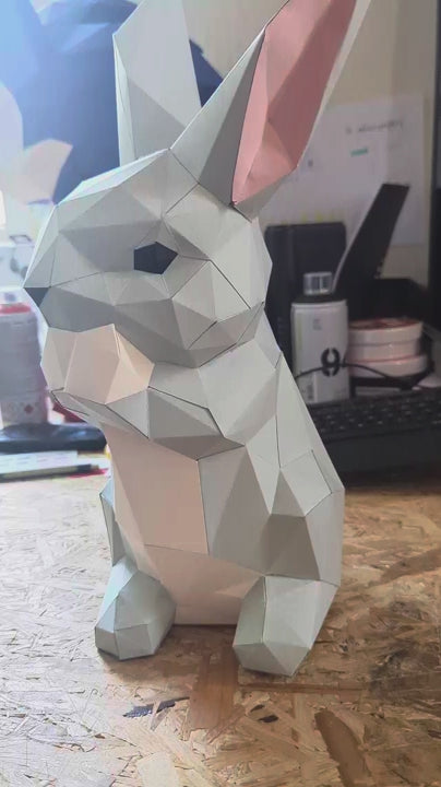vidéo papercraft lapin fini et monté