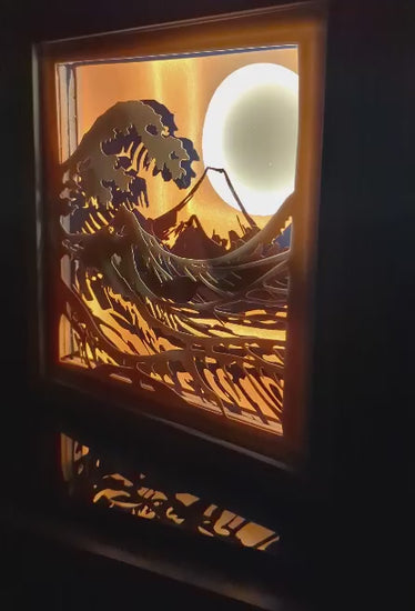 lightbox vague de kanagawa allumée