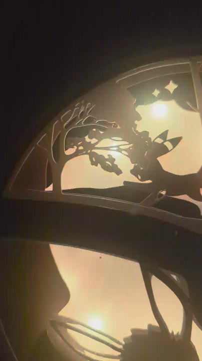 Vidéo de la lightbox Évoli en papier découpé, décoration lumineuse Pokémon.
