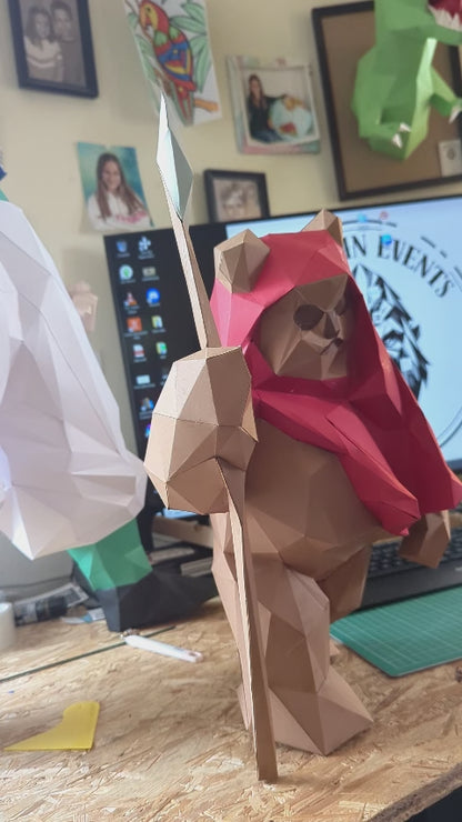 video ewok en papercraft