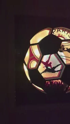 vidéo lightbox football en papier illuminée effet 3D