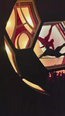 démonstration lightbox ballon de foot en papier avec LED