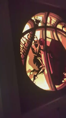 Ambiance lumineuse chaude de la lightbox NBA Chicago Bulls en décoration murale