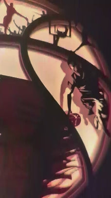 Présentation complète de la lightbox NBA Chicago Bulls en papier découpé