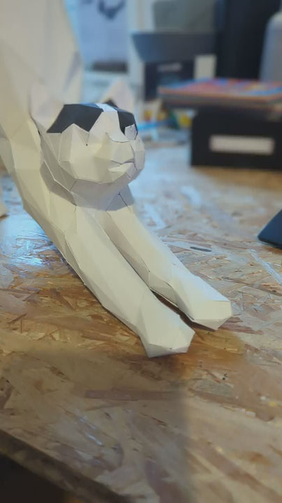 papercraft chat qui est monte vidéo