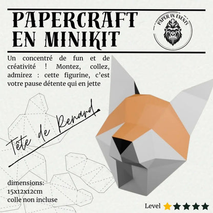 Papercraft renard – MiniKit 3D en papier à monter