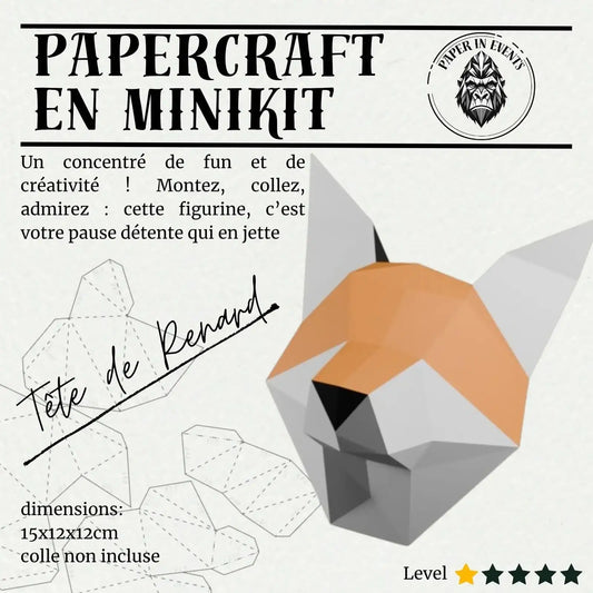 Papercraft renard – MiniKit 3D en papier à monter