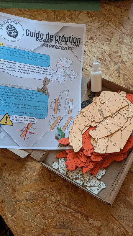 kit papercraft de salameche de chez paper in events ouvert