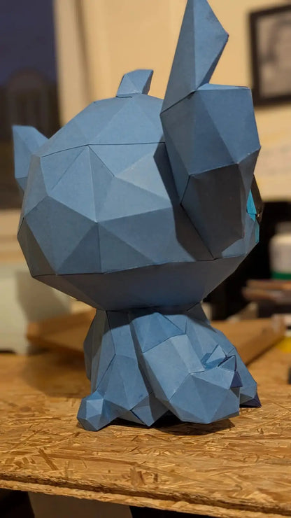 Décoration papercraft Stitch – kit papier 3D à fabriquer soi-même