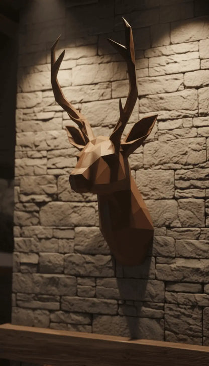 papercraft tete de cerf origami