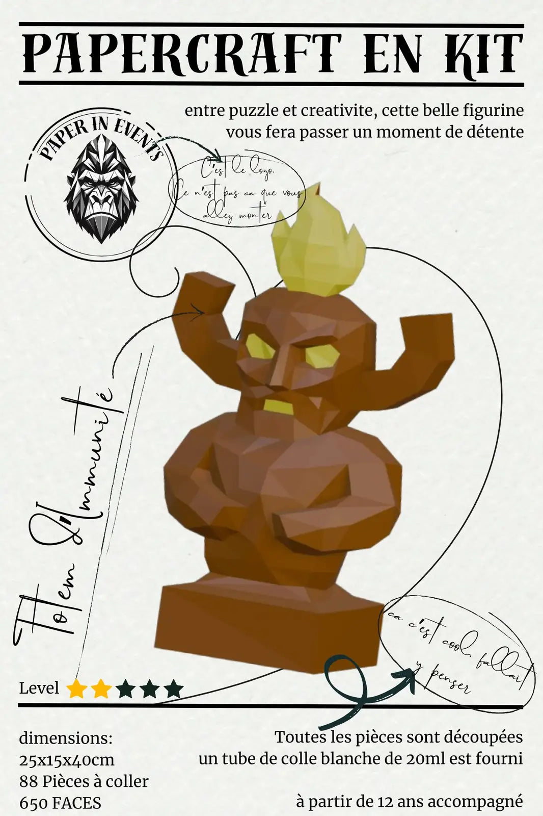 kit papercraft totem d'immunité