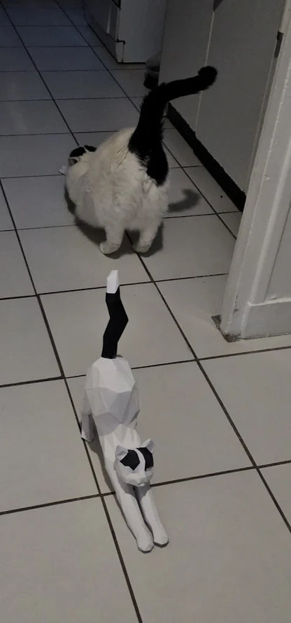 Papercraft chat en papier 3D – figurine animale à assembler